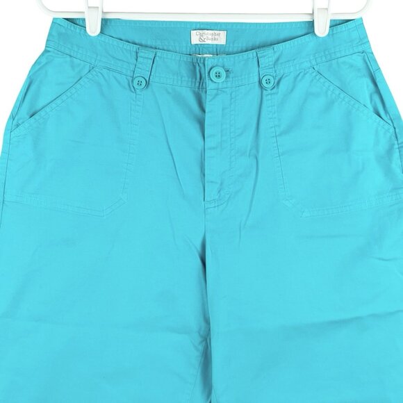 Christopher & Banks Women's Blue Capris Size 10 Stretch Mid Rise Straight Leg - Picture 3 of 12